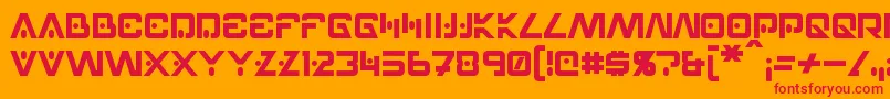 Hellpoint-Schriftart – Rote Schriften auf orangefarbenem Hintergrund