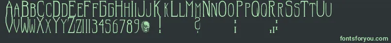 フォントHellraiser SC – 黒い背景に緑の文字