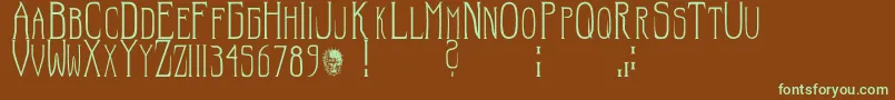 Hellraiser SC Font – Green Fonts on Brown Background