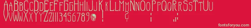 Hellraiser SC Font – Green Fonts on Red Background