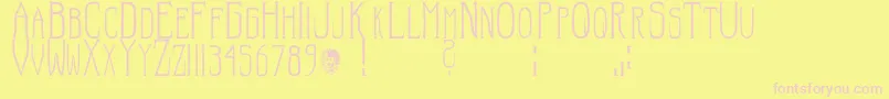 Hellraiser SC Font – Pink Fonts on Yellow Background