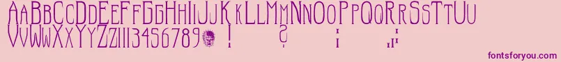 Hellraiser SC-Schriftart – Violette Schriften auf rosa Hintergrund