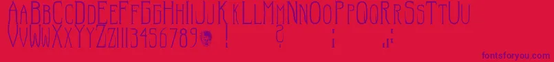 Hellraiser SC Font – Purple Fonts on Red Background