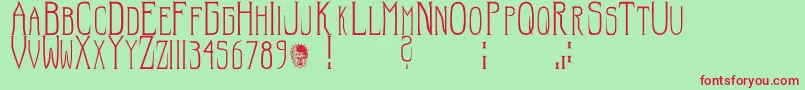 Hellraiser SC Font – Red Fonts on Green Background