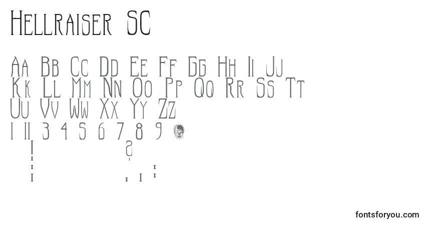 Schriftart Hellraiser SC (129409) – Alphabet, Zahlen, spezielle Symbole