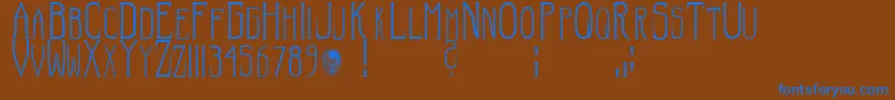 Hellraiser SC Font – Blue Fonts on Brown Background