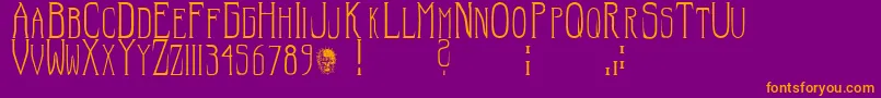 Hellraiser SC Font – Orange Fonts on Purple Background