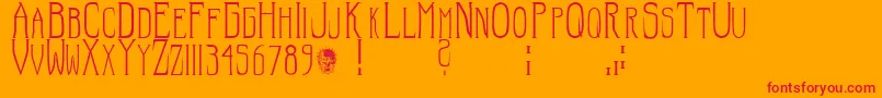 Hellraiser SC-Schriftart – Rote Schriften auf orangefarbenem Hintergrund