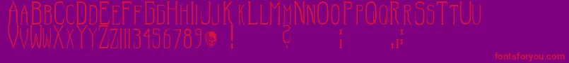 Hellraiser SC Font – Red Fonts on Purple Background