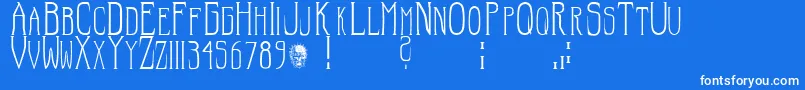 Hellraiser SC Font – White Fonts on Blue Background