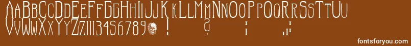 Hellraiser SC-fontti – valkoiset fontit ruskealla taustalla