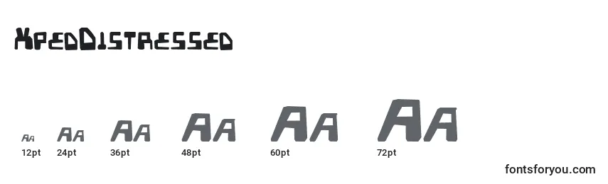 XpedDistressed Font Sizes