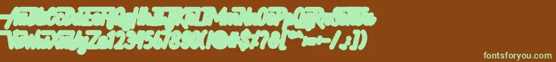 Hellytail Shadow-fontti – vihreät fontit ruskealla taustalla