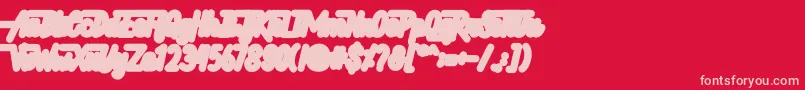 Hellytail Shadow Font – Pink Fonts on Red Background