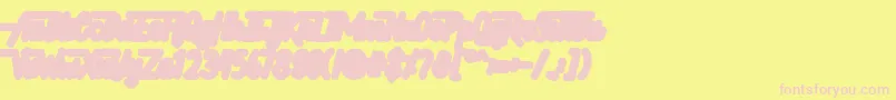 フォントHellytail Shadow – ピンクのフォント、黄色の背景