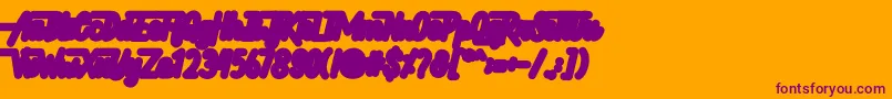 フォントHellytail Shadow – オレンジの背景に紫のフォント