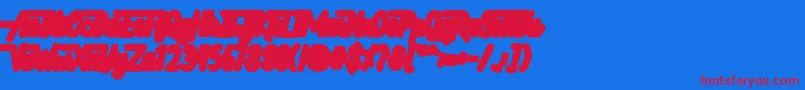 Hellytail Shadow-fontti – punaiset fontit sinisellä taustalla