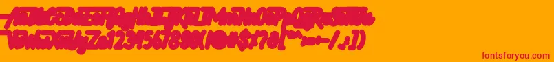 Hellytail Shadow Font – Red Fonts on Orange Background