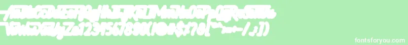 Hellytail Shadow Font – White Fonts on Green Background
