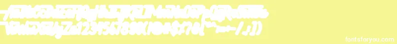 Hellytail Shadow Font – White Fonts on Yellow Background