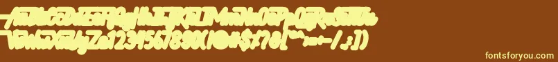 Hellytail Shadow-fontti – keltaiset fontit ruskealla taustalla