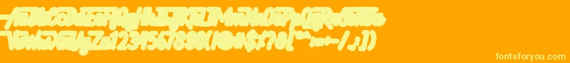 Hellytail Shadow Font – Yellow Fonts on Orange Background
