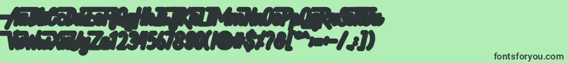 Hellytail Shadow-fontti – mustat fontit vihreällä taustalla