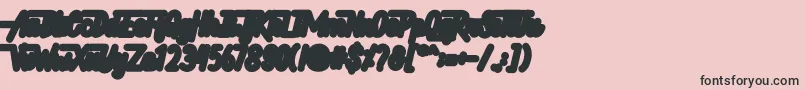 フォントHellytail Shadow – ピンクの背景に黒い文字