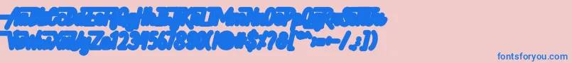 フォントHellytail Shadow – ピンクの背景に青い文字