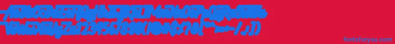 Hellytail Shadow Font – Blue Fonts on Red Background