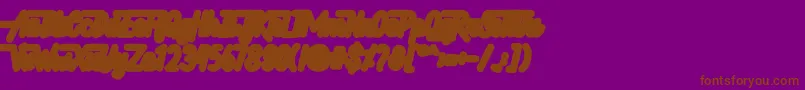 フォントHellytail Shadow – 紫色の背景に茶色のフォント