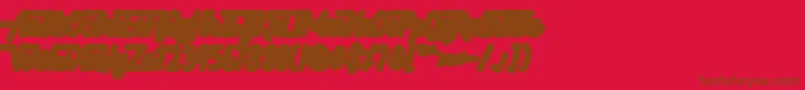 フォントHellytail Shadow – 赤い背景に茶色の文字