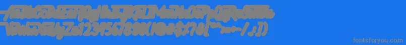 Hellytail Shadow-fontti – harmaat kirjasimet sinisellä taustalla