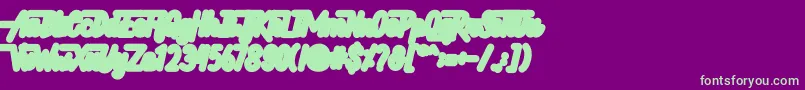 Hellytail Shadow-Schriftart – Grüne Schriften auf violettem Hintergrund