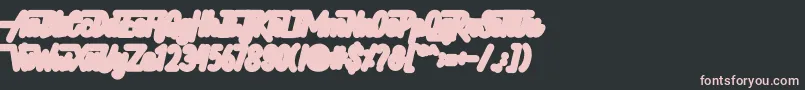 Hellytail Shadow-fontti – vaaleanpunaiset fontit mustalla taustalla