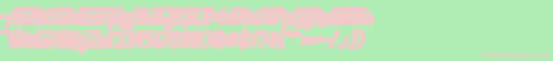 フォントHellytail Shadow – 緑の背景にピンクのフォント