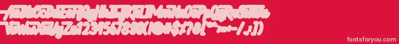 Hellytail Shadow-Schriftart – Rosa Schriften auf rotem Hintergrund