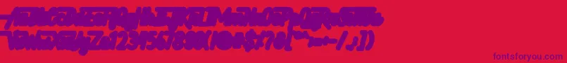 Hellytail Shadow Font – Purple Fonts on Red Background