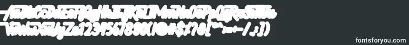 Hellytail Shadow-fontti – valkoiset fontit mustalla taustalla