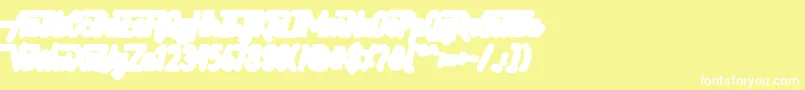 フォントHellytail Shadow – 黄色い背景に白い文字