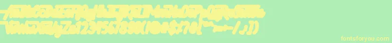 Hellytail Shadow-fontti – keltaiset fontit vihreällä taustalla