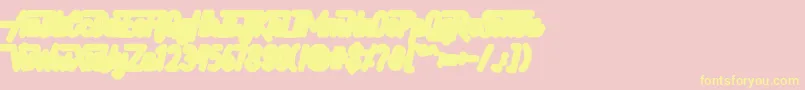 Hellytail Shadow-Schriftart – Gelbe Schriften auf rosa Hintergrund