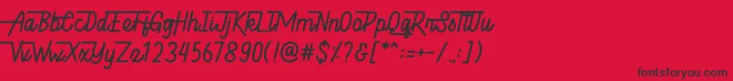 Hellytail Font – Black Fonts on Red Background