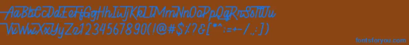 Hellytail Font – Blue Fonts on Brown Background