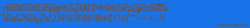 Hellytail Font – Brown Fonts on Blue Background