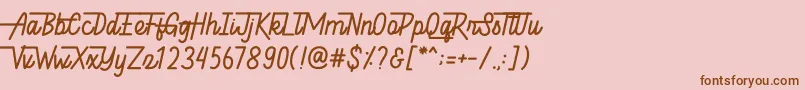 Hellytail Font – Brown Fonts on Pink Background