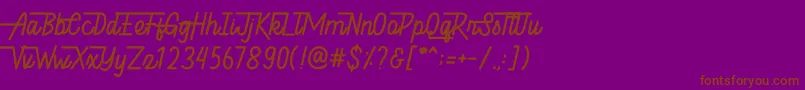 Hellytail-Schriftart – Braune Schriften auf violettem Hintergrund