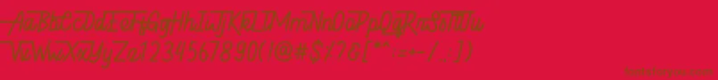 Hellytail Font – Brown Fonts on Red Background