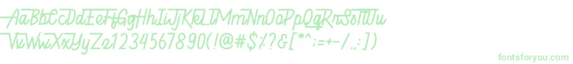 Hellytail Font – Green Fonts on White Background