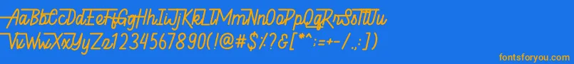 Hellytail Font – Orange Fonts on Blue Background